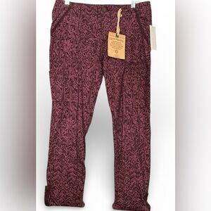 DEMOCRACY REFLEX STRETCH ELASTIC WAISTBAND PANTS PURPLE/BLACK SIZE 4 NWT